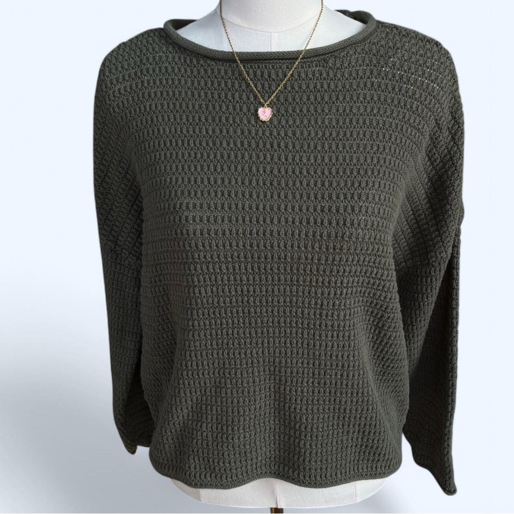 waffle knit pullover sweater